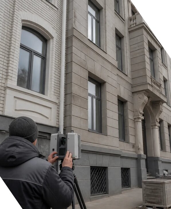 Лазерное сканирование фасадов зданий для обследования в Луховицах